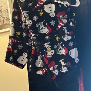 Peanuts Snoopy Holiday Pajama Pants - Black and Red